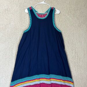 Anthropologie Akemi + Kin Xanthe Crochet Dress Women's XL Blue  Cruise Beach
